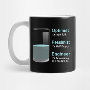 Funny Engineer Optimist Pessimist Engineering Mug